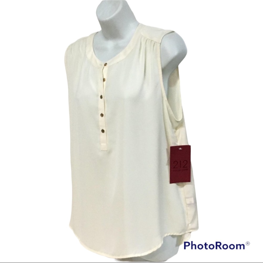 212 Collection  off white sleeveless summer Tops X